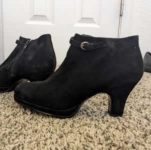 Black suede booties